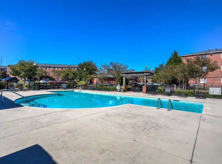 outdoor pool area for apartment building